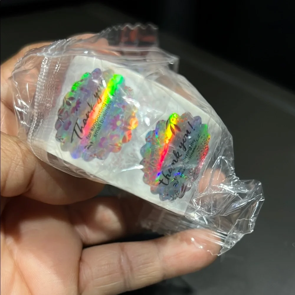 500 Holographic label, Thank You Stickers